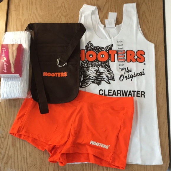 New Hooters Girl Uniform Tank Shorts Pouch Hose & Socks Size XS - Picture 6 of 8